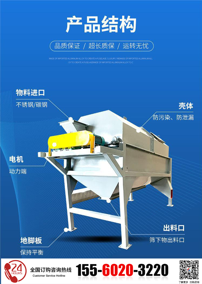 石英砂粗筛滚筒筛分机
